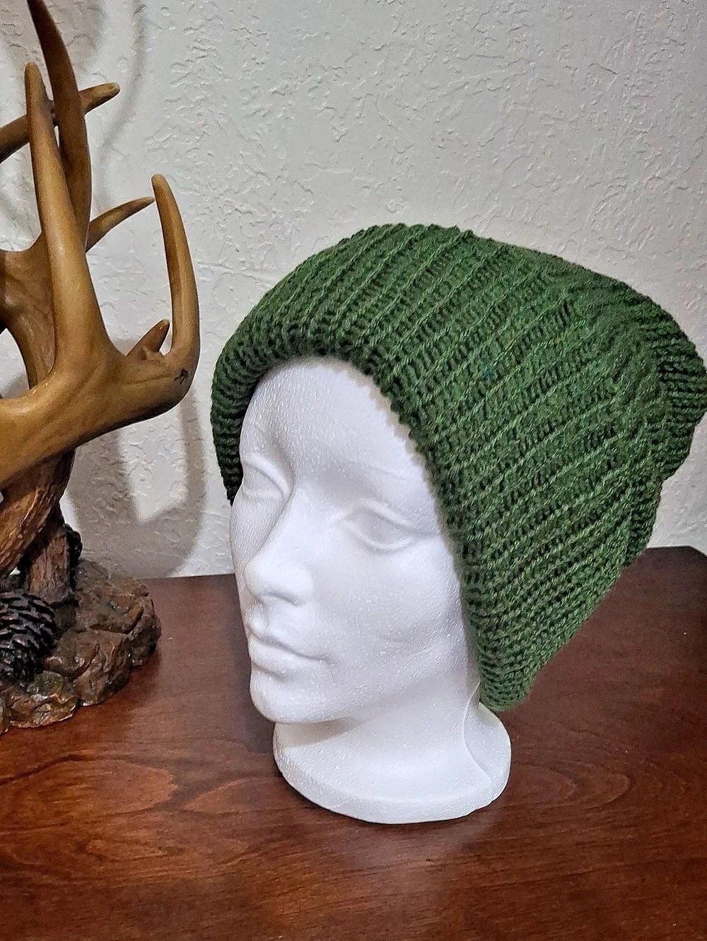 Handmade Green Knit Beanie